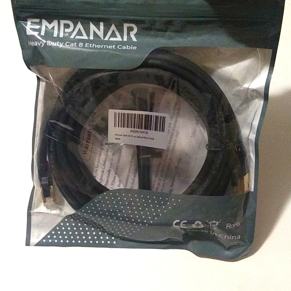 Empanar Black Heavy Duty Cat 8 Ethernet Cable 20 ft/6 Meters